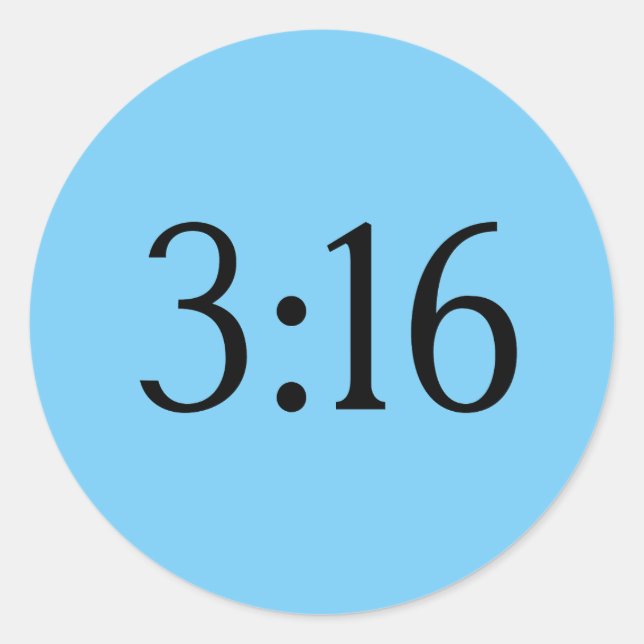 3:16 CLASSIC ROUND STICKER (Front)
