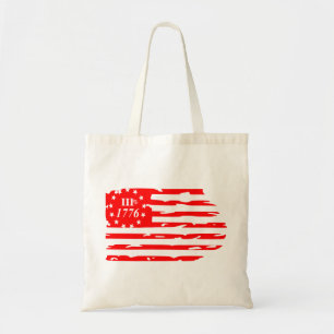 3% 1776 Distressed Flag #USAPatriotGraphics © Tote Bag