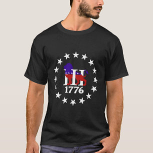 3 1776 Lion Patriot Party T-Shirt
