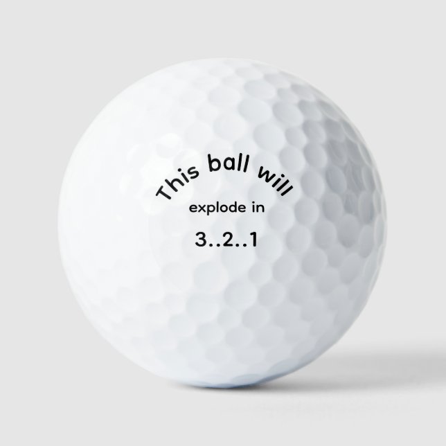 3-2-1 Explode" Golf Balls - Funny Gag Gift (Front)