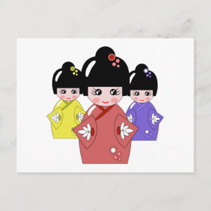 3-3 Japanese Doll Festival,Hinamatsuri, Girls Day Postcard