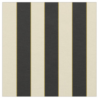 3/4" Black Off-White Stripe With Olive Accent Fabric