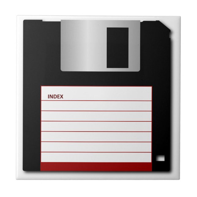 3.5 inch Floppy Diskette old vintage computer disc Ceramic Tile (Front)