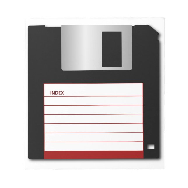 3.5 inch Floppy Diskette old vintage computer disc Notepad (Front)