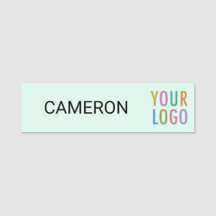 3.5 inch Name Tag with Company Logo Magnetic Mint