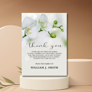 3.5"x5" Sympathy White Orchids THANK YOU   PHOTO Card