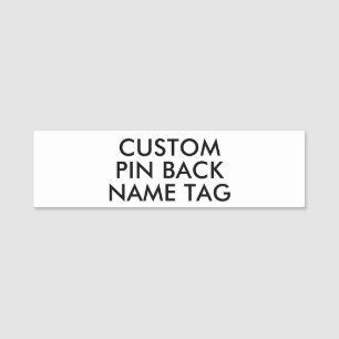 3.5" x 1" Pin Back Custom Name Tag Blank Template