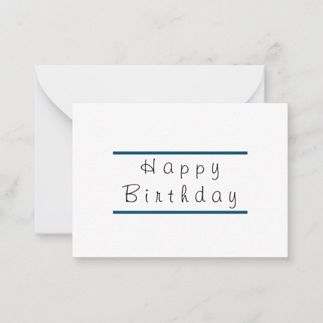 3.5 x 2.5 Happy Birthday Flat Note Card (Front)