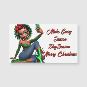 3.5" x 2" Magnetic Card Edgy Christmas Cheer 