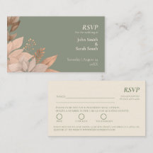 3.5 x 2 RSVP Wedding Enclosure Card - Sage Green