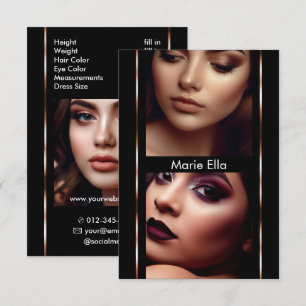 3.5" x 5" Black Bronze Comp Card Photo Template