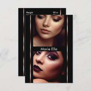 3.5" x 5" Black Bronze Comp Card Photo Template