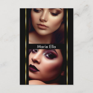 3.5" x 5" Black Gold Glam Comp Card Photo Template