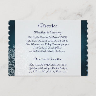 3.5 x 5 Direction Card Deep Moroccan Blue