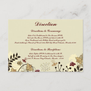 3.5 x 5 Direction Card Fall Floral/Branches