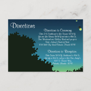 3.5 x 5 Direction Card Fireflies in Mason Jars