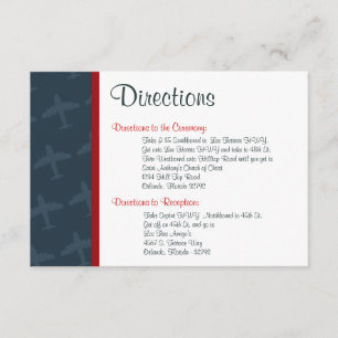 3.5 x 5 Directions Aeroplane Flight Enclosure Card