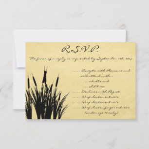3.5 x 5 R.S.V.P Reply Card Cattail/Dragonfly Silho