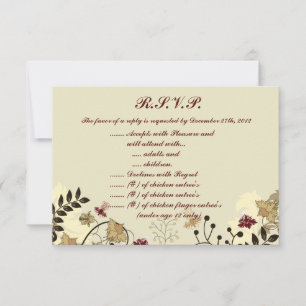 3.5 x 5 R.S.V.P Reply Card Fall Floral/Branches