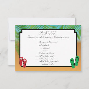 3.5 x 5 R.S.V.P Reply Card His/Hers Sandals On Bea