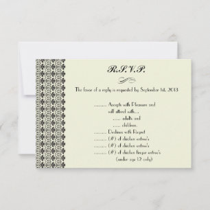 3.5 x 5 R.S.V.P Reply Card Light Green/Grey Formal