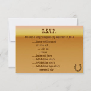 3.5 x 5 R.S.V.P Reply Card Wagon Wheel/Horse Shoe