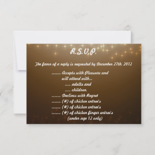 3.5 x 5 R.S.V.P Reply Card Winter Brown / Stars