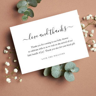 3.5" x 5" Thank You Baby Shower Gift Personalised