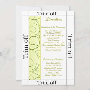 3.5 x 7 Directions Lime Green Pear Swi Invitation