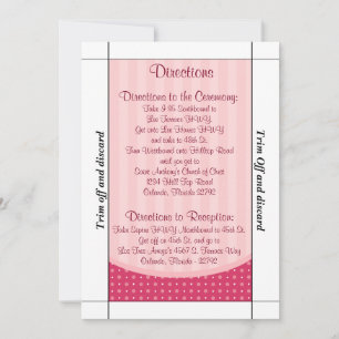 3.5 x 7 Directions Love Birds Pink Str Invitation