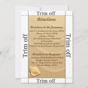 3.5 x 7 Directions Seashells on Sandy Invitation