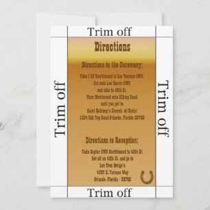 3.5 x 7 Directions Wagon Wheel Horse S Invitation