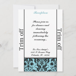 3.5 x 7 Reception Black Damask Baby Bl Invitation