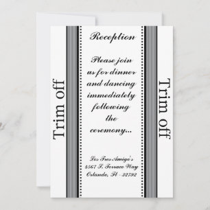 3.5 x 7 Reception Black Olive Grey Str Invitation