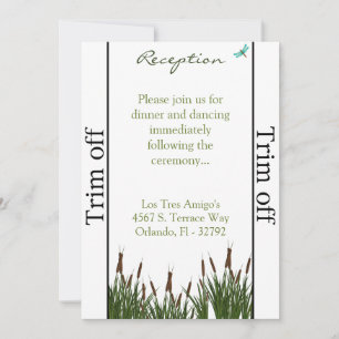 3.5 x 7 Reception Cattail/Dragonfly in Invitation