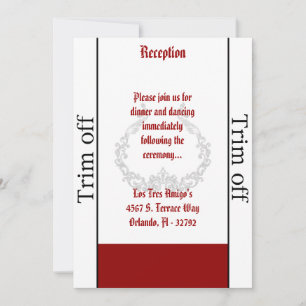 3.5 x 7 Reception Crimson Red Ornate E Invitation