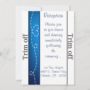 3.5 x 7 Reception Paper Plane Blue Swi Invitation