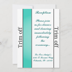3.5 x 7 Reception Seahorse Anchor Turq Invitation