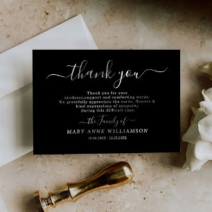 3.5x5 Calligraphy Script Funeral Thank You Card