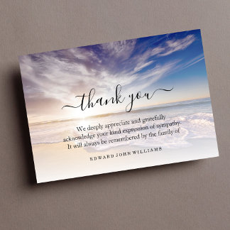 3.5x5 Funeral Thank You Note Grief Ocean Card