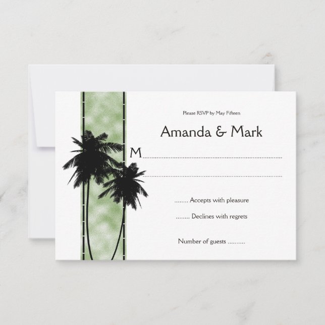 3.5x5 Palm Trees and Green RSVP (Front)