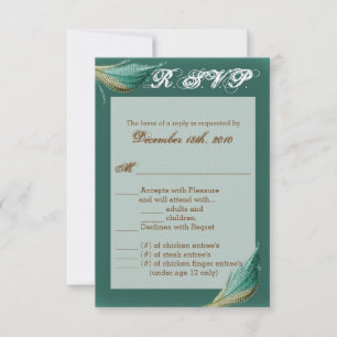 3.5x5 R.S.V.P. Card Animal Quail Feather Bird Mono