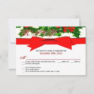 3.5x5 R.S.V.P. Card Baughs Holly Berry Christmas