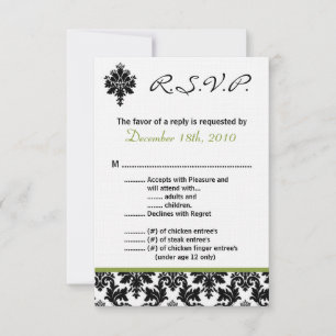 3.5x5 R.S.V.P. Card Black Green Damak