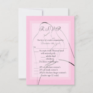 3.5x5 R.S.V.P. Card Bride & Groom Pink