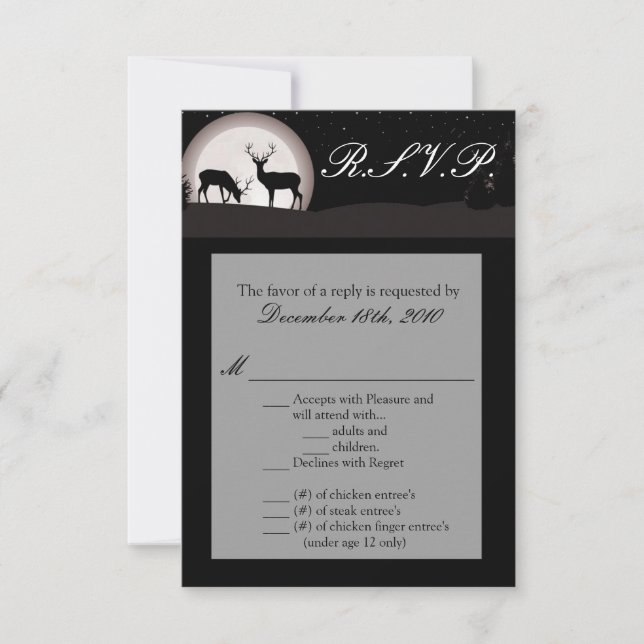 3.5x5 R.S.V.P. Card Hunters Moon Deer Buck Doe (Front)