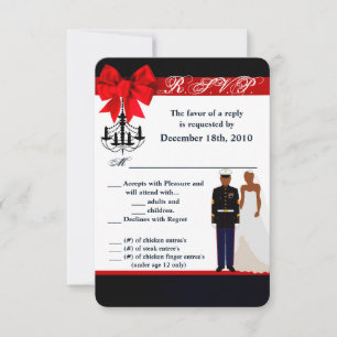 3.5x5 R.S.V.P. Card Marine African America Uniform