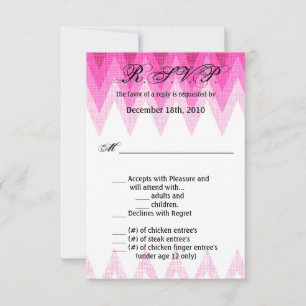 3.5x5 R.S.V.P. Card Ombre Chevron Pink