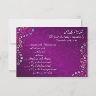 3.5x5 R.S.V.P Reply Card Arabian Purple