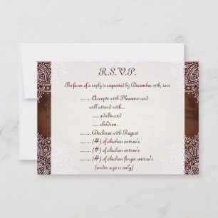 3.5x5 R.S.V.P Reply Card Deep Moroccan Brown